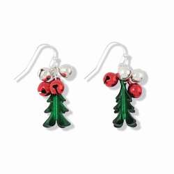 Item 418529 Green Tree With Balls Earrings