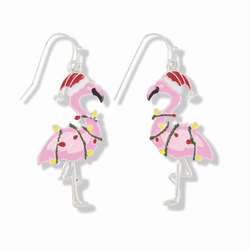 Item 418539 Pink Holiday Flamingo Earrings