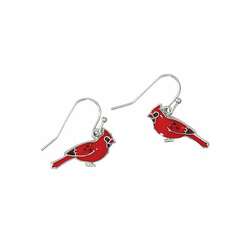 Item 418703 Red Enamel Cardinal Earrings