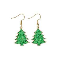 Item 418710 Green Sequin Tree Earrings