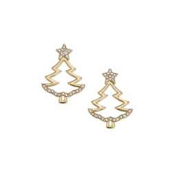Item 418870 Christmas Tree With Crystals Earrings