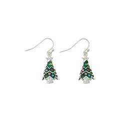 Thumbnail Trimmed Christmas Tree Earrings