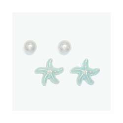 Item 418886 thumbnail Duo Pearl And Aqua Starfish Earrings
