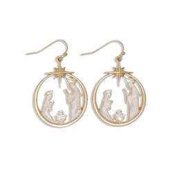 Item 418904 Pearlized Nativity Scene In Gold