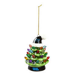 Item 420136 Carolina Panthers Tree with Hat Ornament