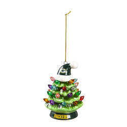 Item 420208 Green Bay Packers Tree With Hat Ornament