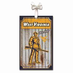 Item 420380 West Virginia University Mountaineers Corrugate Ornament