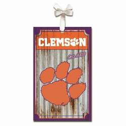 Item 420435 Clemson University Tigers Corrugate Ornament