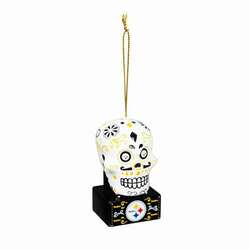 Item 420527 Pittsburgh Steelers Sugar Skull Ornament