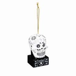 Item 420557 Las Vegas Raiders Sugar Skull Ornament