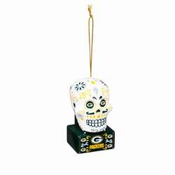 Item 420622 Green Bay Packers Sugar Skull Ornament