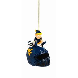 Item 420638 West Virginia University Mountaineers Team Elf Helmet Ornament