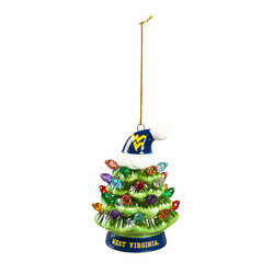 Item 420670 West Virginia University Tree with Hat Ornament