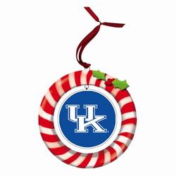 Item 420933 University of Kentucky Wildcats Candy Cane Wreath Ornament