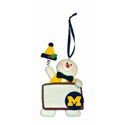 Item 421124 University of Michigan Wolverines Personalizable Snowman Ornament