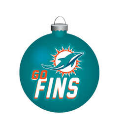 Item 421324 Miami Dolphins Glass Ball Ornament