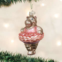 Item 425175 Twinkle Toes Hippo Ballerina In Pink Outfit Ornament