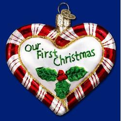 Item 425264 Our First Christmas Peppermint Heart Ornament