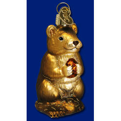 Item 425380 Gold Chipmunk With Nut Ornament