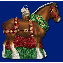 Item 425483 Holiday Clydesdale Horse With Wreath Ornament