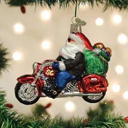Item 425519 Biker Santa Ornament