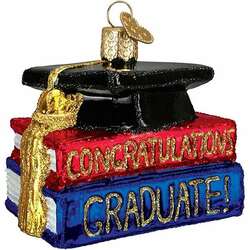 Item 425530 thumbnail Congrats Graduate Cap With Books Ornament
