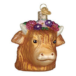 Item 425547 Floral Highland Cow Ornament