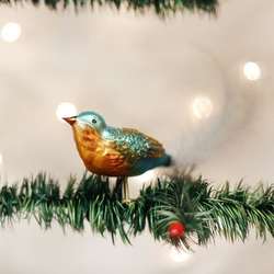 Item 425591 thumbnail Forest Finch With Feathery Tail Clip-On Ornament