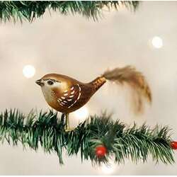 Item 425592 thumbnail Wren With Feathery Tail Clip-On Ornament
