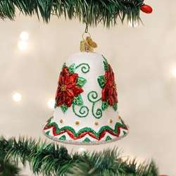 Item 425769 Bell With Poinsettia Ornament