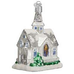 Item 425810 thumbnail White Sparkling Cathedral Ornament