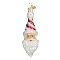 Item 425832 thumbnail Peppermint Twist Santa Head Ornament