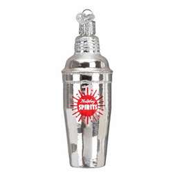 Item 425898 Silver Holiday Spirits Cocktail Shaker Ornament