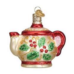 Item 425904 Holly Teapot Ornament