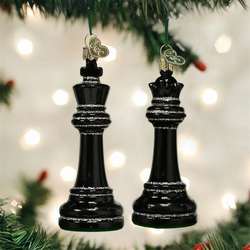 Item 426092 Black King/Queen Chess Piece Ornament