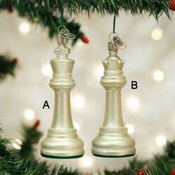 Item 426093 White King/Queen Chess Piece Ornament