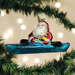 Item 426285 Santa In Kayak Ornament
