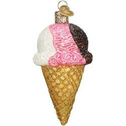 Item 426311 Neapolitan Ice Cream Cone Ornament