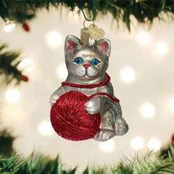 Item 426360 Grey Playful Kitten Ornament