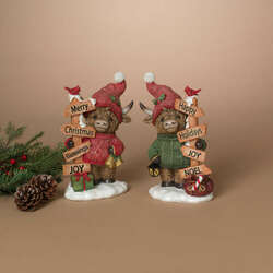 Item 431047 thumbnail Holiday Highland Cow With Sign Figure