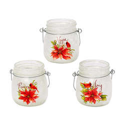 Item 431130 Frosted Poinsettia Candleholder