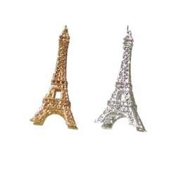 Item 431231 Gold/Silver Eiffel Tower Ornament