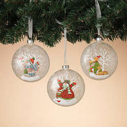 Item 431265 Frosted Holiday Snowman Ornament