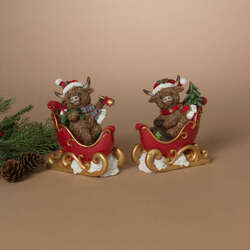 Item 431296 thumbnail Holiday Highland Cow In Sleigh