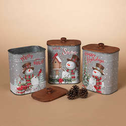 Item 431300 Snowman Container With Lid