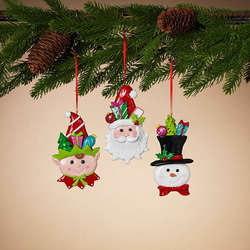 Item 431310 Santa Elf Snowman Ornament
