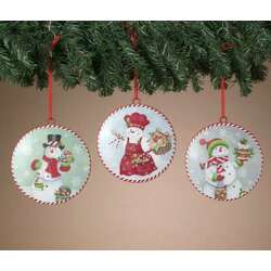 Item 431314 thumbnail Metal Holiday Snowman Design Ornament