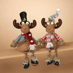 Item 431410 Plush Holiday Moose Shelf Sitter