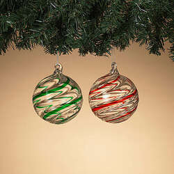 Item 431438 Glass Swirl Ball Ornament
