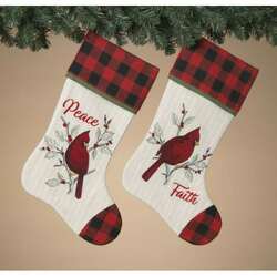 Item 431463 Fabric Cardinal Design Stocking